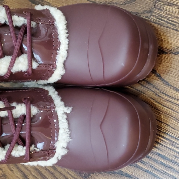 🎉🎉HP🎉🎉NWOT Hunter Rain/Snow Burgundy Boots with Fur Lining - Picture 7 of 9